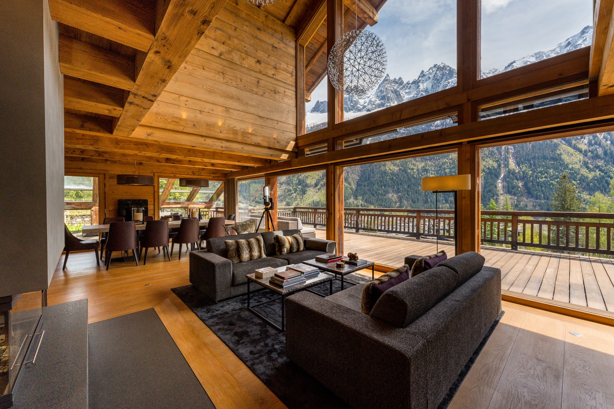 luxury chalet interiors open plan living juliette byrne interior design